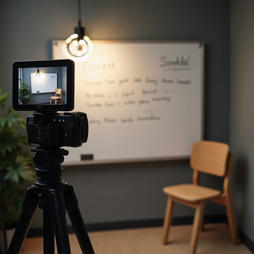 Configuración sencilla de grabación de video para formación interna de un equipo